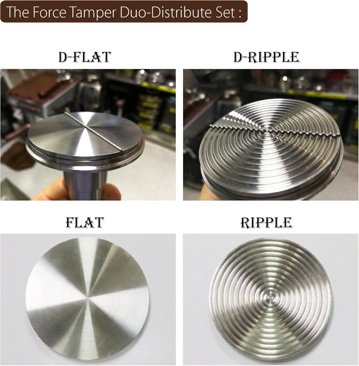 The Force Tamper Automatic Impact Coffee Tamper Adjustable Const Pressure and Autoleveling Duo-Distribute Set New (Jelly, 53.00mm)