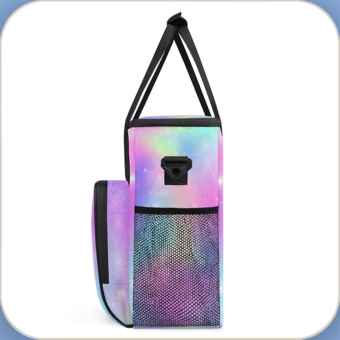 Galaxy Glitter Coffee Maker Carring Bag, Large Insulated Storage Organizer Case - Image 4