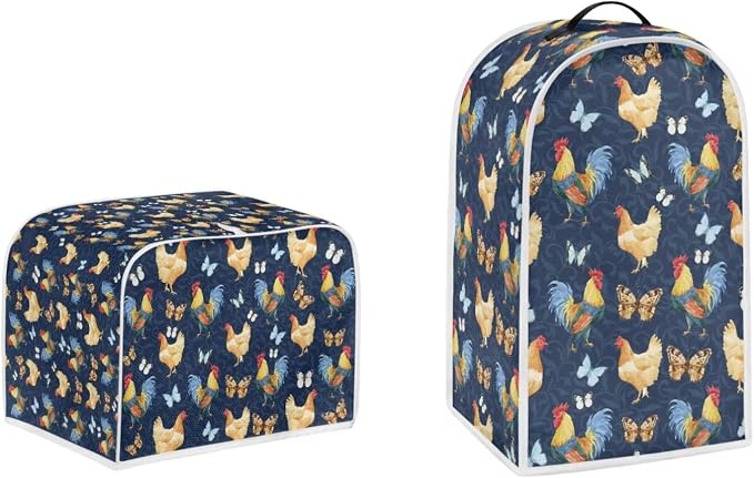 doginthehole Chicken Print Dual Protection Toaster and Microwave Cover by doginthehole