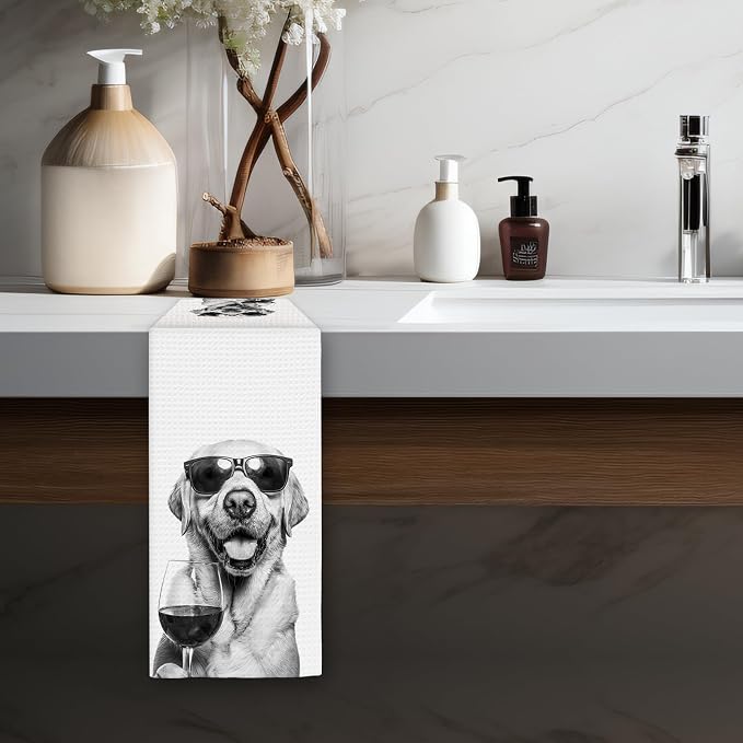 Labrador Retriever Gifts Wine Kitchen Towels, Gifts - Image 5