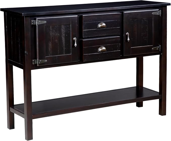 LKTART Farmhouse Sideboard Buffet Cabinet, Solid Wood Sideboard - Image 4