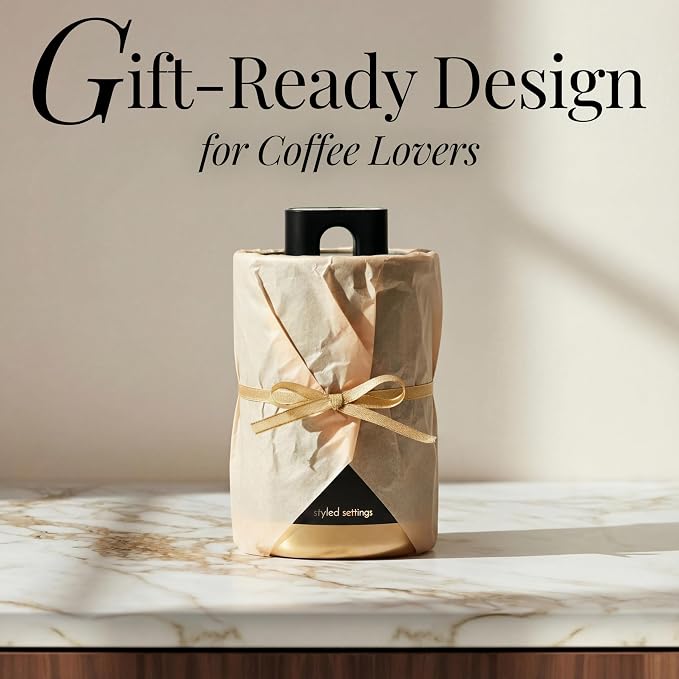STYLED SETTINGS Coffee Bar Canisters Set of 2 – Vacuum Coffee Canisters - Image 9