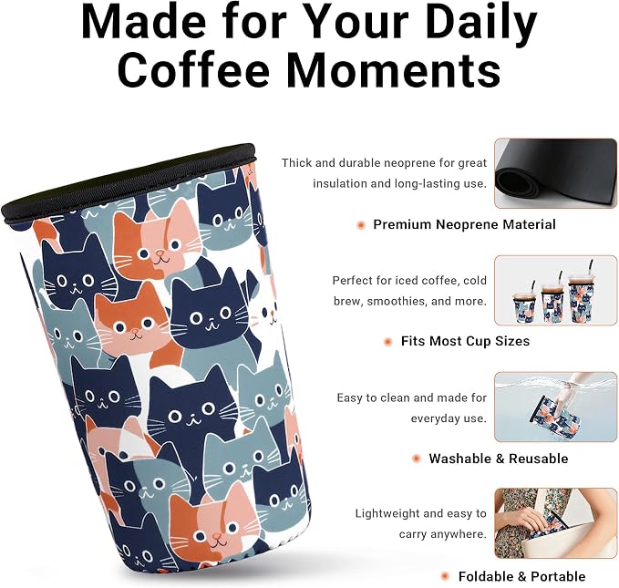 3 Pack Iced Coffee Sleeve Reusable - Image 3