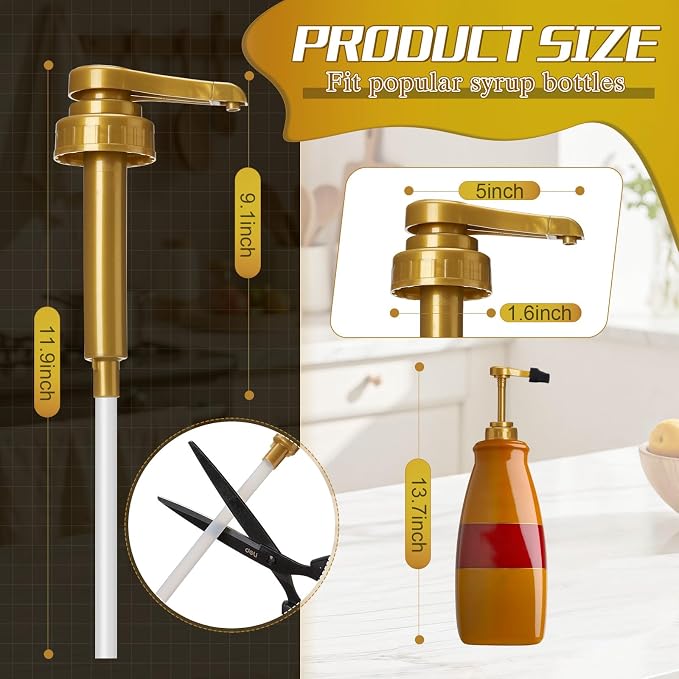 6 Pcs Coffee Syrup Pump Dispenser - Image 2