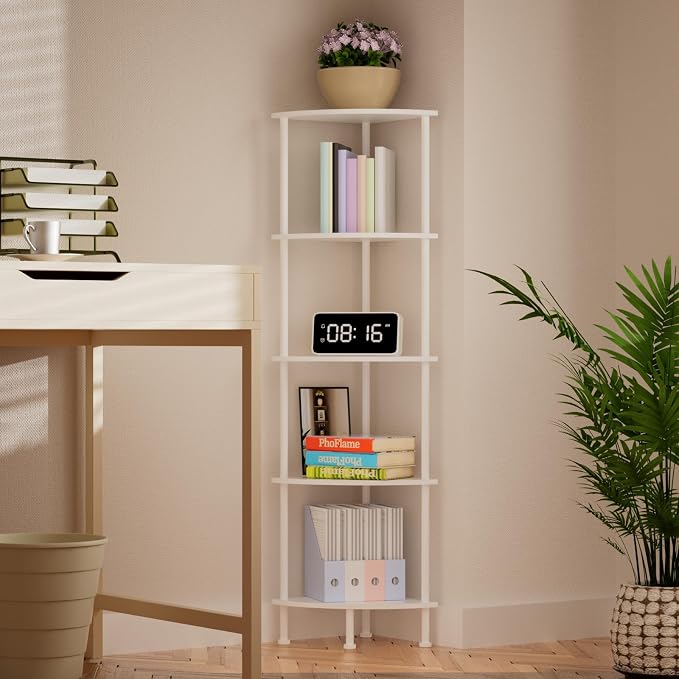 5-Tier Corner Shelf Stand, Tall Display Shelf, Plant Stand, Storage Standing - Image 2