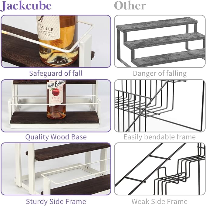 J JACKCUBE DESIGN Coffee Syrup Organizer Rack Station, Coffee Bar Accessories - Image 3