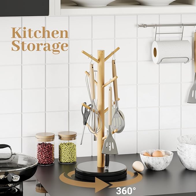 Mug Holder Tree, 360° Rotating Coffee Cup Rack - Image 9
