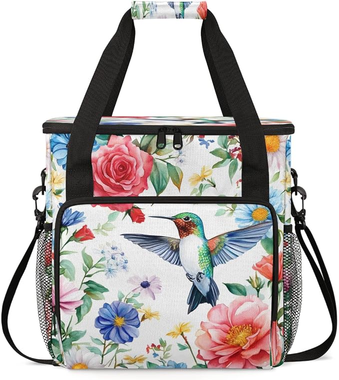 Floral Hummingbird Coffee Machine Bag Compatible by BICUUZHI