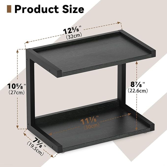 MARTY 2 Tier 12.6"x7.7" Counter Shelf Organizer Kitchen Spice Rack - Image 6