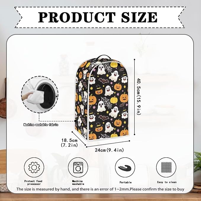 Bat Ghost Pumpkin Blender Dust Cover, Anti Fingerprint Polyester Stand Mixer or - Image 6