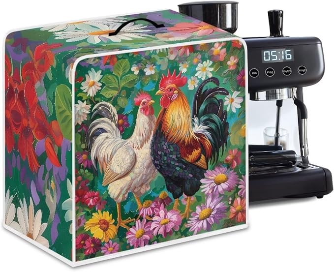 Rooster Flower Coffee Machine Covers - Image 2