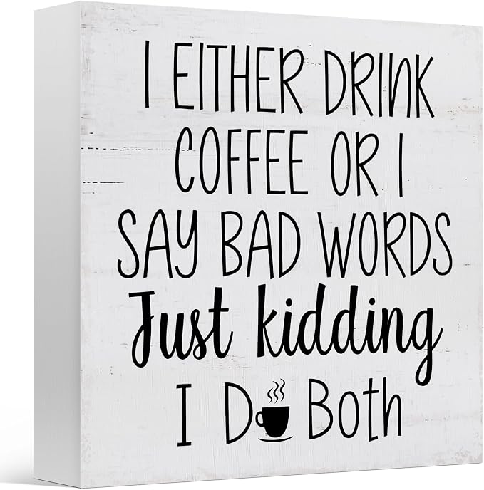 Coffee Decor for Bar Accessories Station Corner Home Kitchen Office, Drink or I by Zyzmasm
