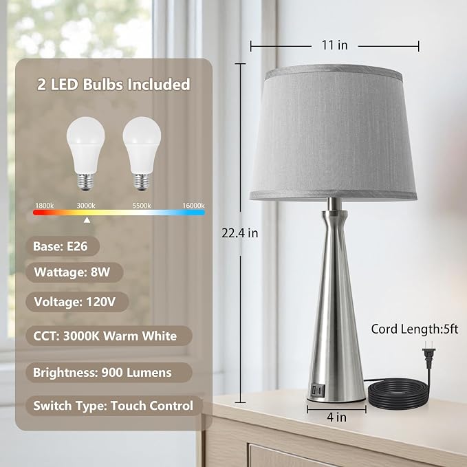Seealle Modern Table Lamps Set of 2 - Image 7
