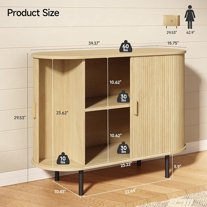 ONBRILL 40" Sideboard Buffet Cabinet - Image 2