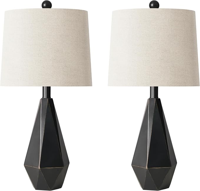PoKat 23'' Farmhouse Table Lamps Set of 2, Modern Nightstand Lamps - Image 2