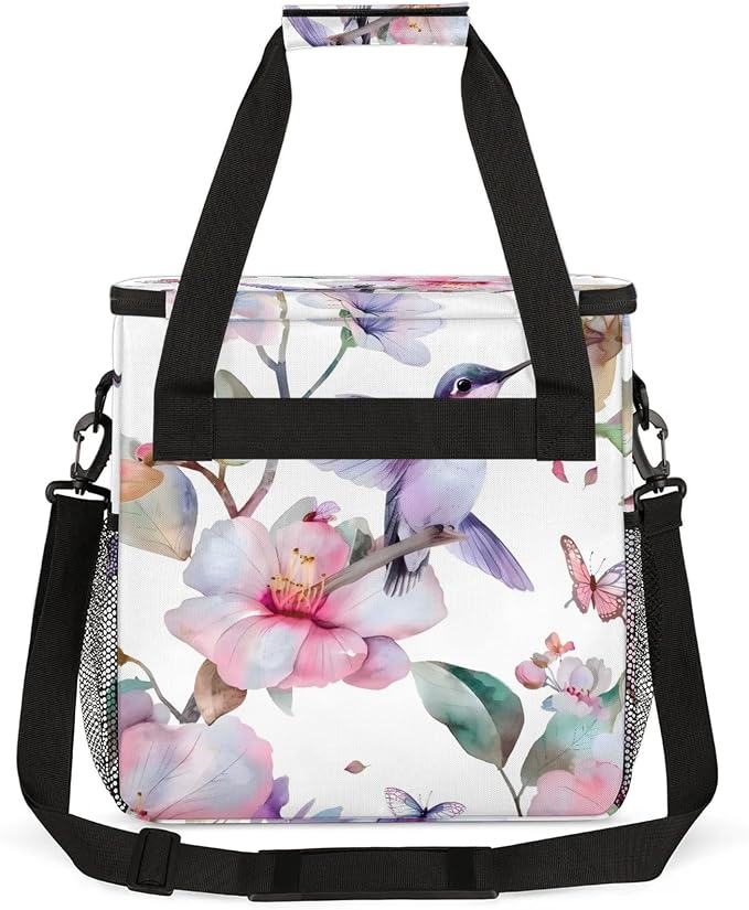 Hummingbird On Flower Coffee Maker Carring Bag, Large Insulated Storage - Image 5