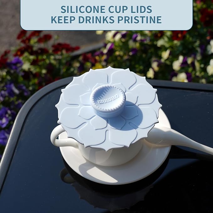 Silicone Cup Covers 4.1 Inch Reusable Silicone Mug and Cup Lids Suction Seal - Image 7