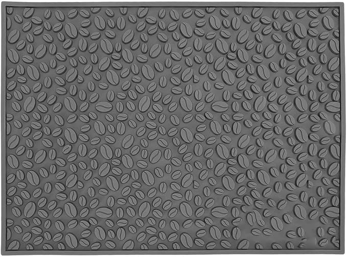 Coffee Bar Mat Slip Water Absorbing | Coffee Bean Design PVC Drip Tray by Unknown