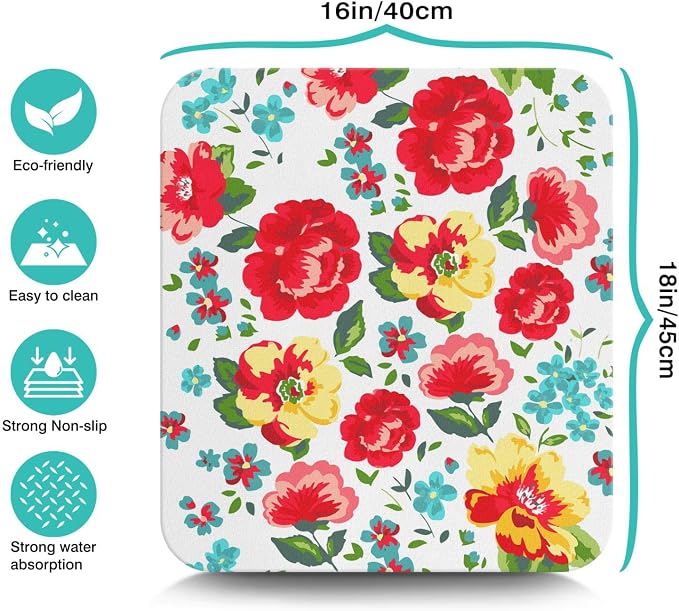 Coffee Bar Mat Accessories for Countertop Absorbent Hide Stain Rubber Backed - Image 5