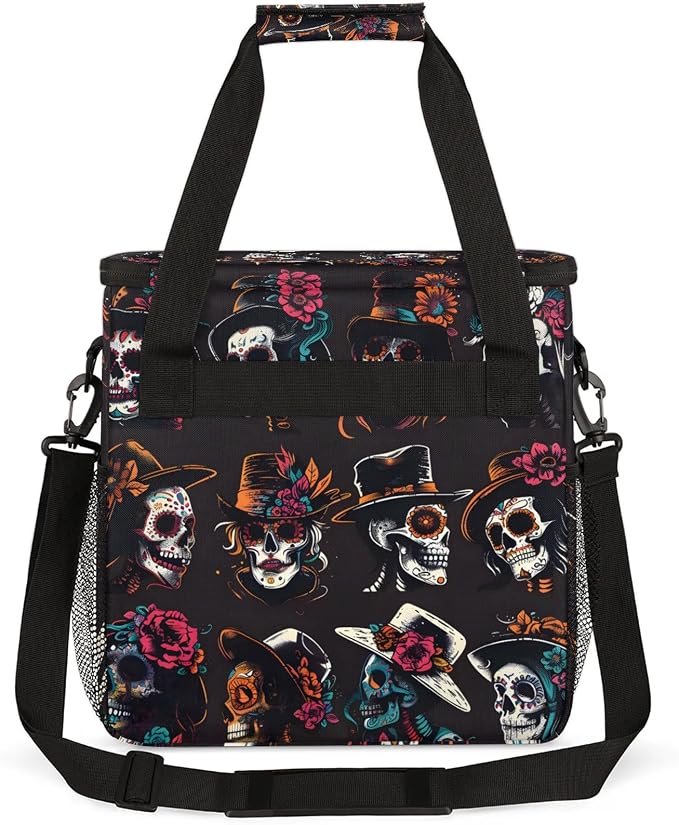 Mexican Day Of The Dead Funny Sugar Skull Coffee Maker Carring Bag, Large - Image 5
