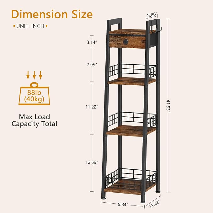 Gewudraw 4-Tier Narrow Ladder Shelf - Image 3