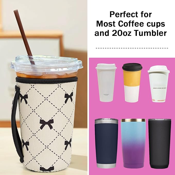 3 Pack Reusable Iced Coffee Protective Sleeves Cup Insulator Neoprene Coffee - Image 5