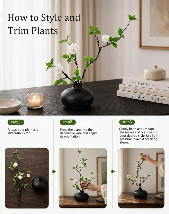 Fake Greenery Stem with Vase - Image 7