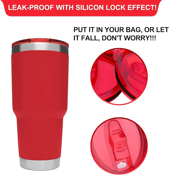 2 Replacement Lids for 30oz Stainless Steel Tumbler Lids - Image 3