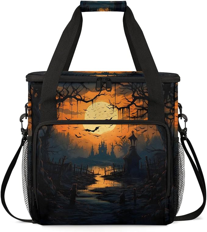 Halloween Yellow Coffee Maker Carring Bag, Large Insulated Storage Organizer by Home