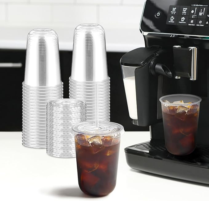[100 Sets - 16oz Round Bottom Clear Plastic Cups - Image 4