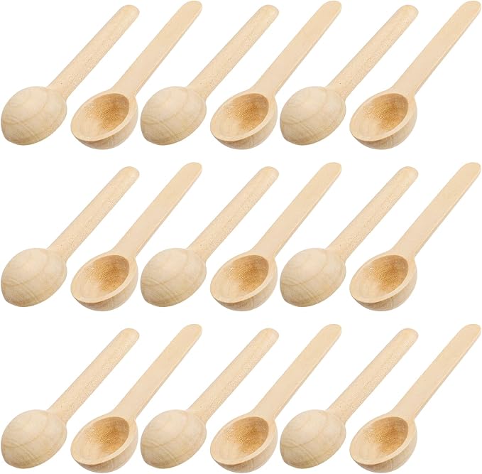 Tebery 60PCS Mini Wooden Spoons Small Bath Salt Spoon Candy Spoon Baby Spoon - Image 9