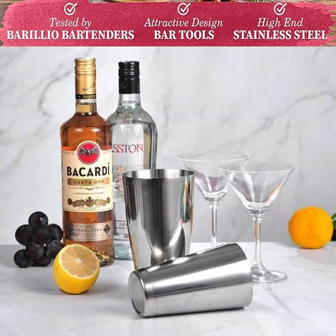 Boston Cocktail Shaker Set, Professional Bar Shaker Set Bartender Kit, - Image 4