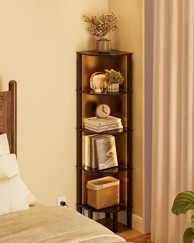 Corner Shelf Stand, 5 Tier Corner Bookshelf, Corner Furniture - Image 6