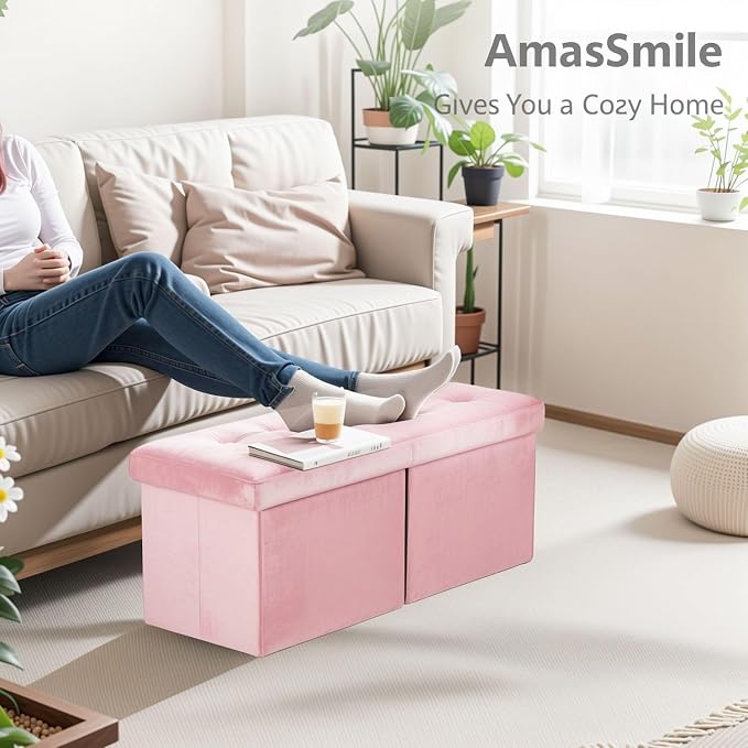 AmasSmile Footrest Ottoman Bench - Image 2
