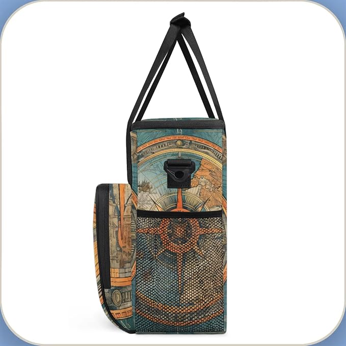 Nautical Ship Compass Coffee Maker Carring Bag, Large Insulated Storage - Image 4