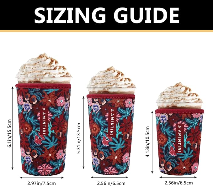 3 Pack Reusable Sleeve for Iced Coffee Cup, Coffee Neoprene Sleeve for Iced&Hot - Image 3