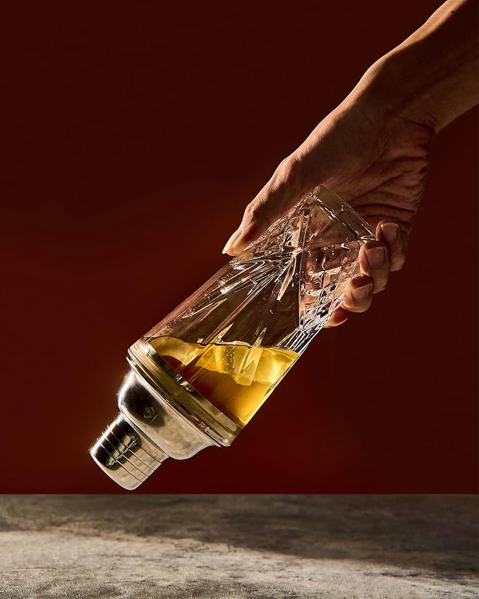 Glass Cocktail Shaker, 15oz Cutting Design - Image 5