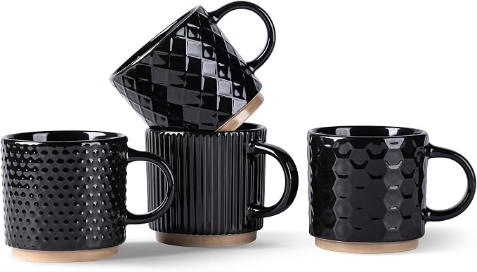 GBhome 8OZ Stackable Coffee Mugs, Ceramic Coffee Mugs by GBhome