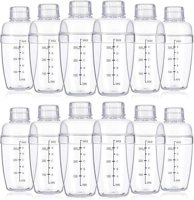 12 Pcs Plastic Cocktail Shaker by Unknown