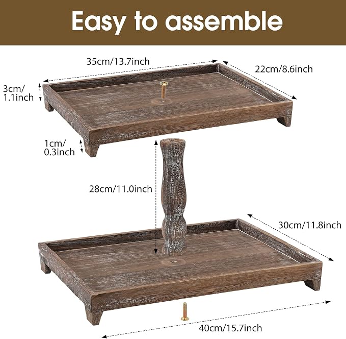 Yalikop Farmhouse Tiered Tray Stand - Image 3