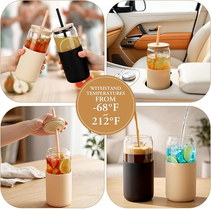 FillTouch 4 Pack 20 oz Glass Cups - Image 3