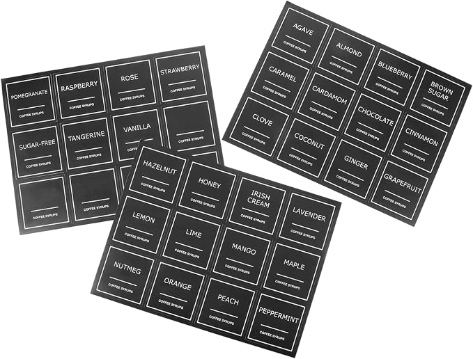 Holibanna 3 Sheets Writable Coffee Syrup Labels Reusable Stickers by Holibanna