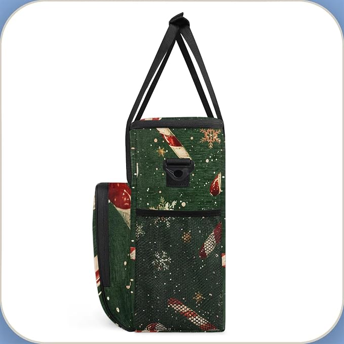 Christmas Candy Coffee Maker Carring Bag, Large Insulated Storage Organizer - Image 4