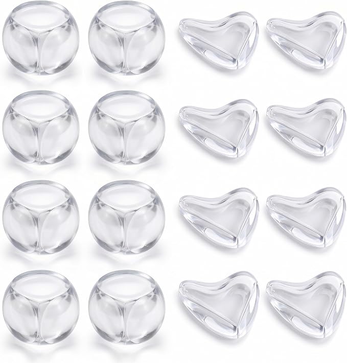 16 Pack Clear Baby Corner Protectors – Teardrop-Shaped & Spherical Furniture by SUTOUG