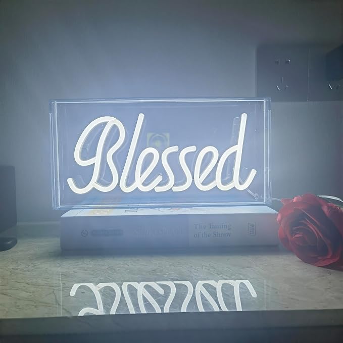 Blessed Neon Signs for Countertop, LED Blessed Neon Lights Marquee Letter - Image 5