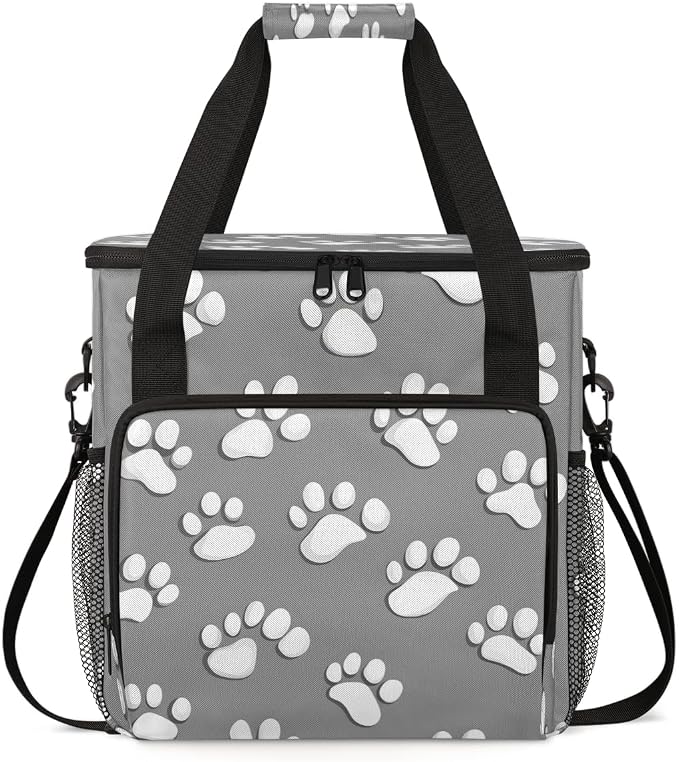 Paw Print Gray Cat Coffee Machine Bag Compatible by BICUUZHI