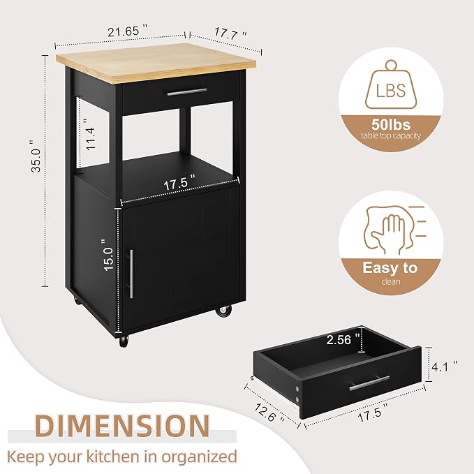 Shintenchi Kitchen Island Cart - Image 3