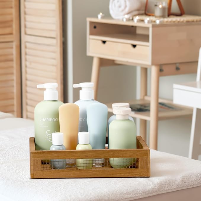 FillTouch 4 Pcs Wooden Nesting Countertop Baskets 4 Size Wooden Storage Box - Image 5