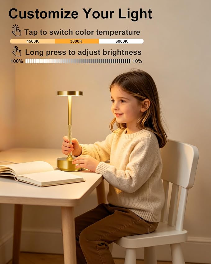 LED Cordless Table Lamp - 5000mAh Rechargeable Battery Operated Outdoor - Image 2