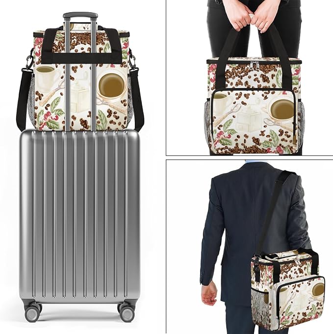 Watercolor Coffee Bean Coffee Maker Carring Bag Cafe Travel Carrying Storage - Image 7